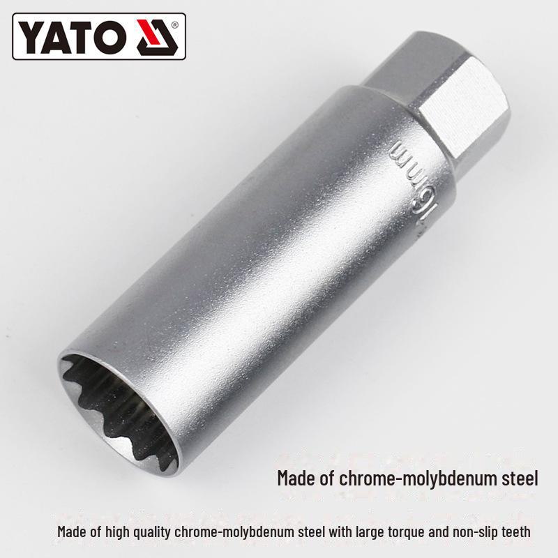 Yiertuo Magnetic 12-Point Thin-Walled Chrome-Molybdenum Steel Spark Plug Socket 3/8" Wrench
