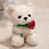 Paar Bären Stofftier mit Rosenblüten für romantisches Geschenk und Kinder