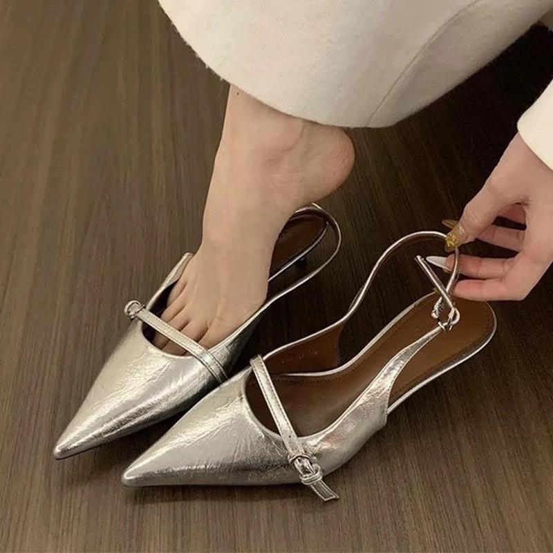Fashion Pointed Toe Women Sandals Sexy Fashion Shoes Summer Elegant Woman Slippers 2025 Luxury Party Slingback Slides Mujer Zapatillas