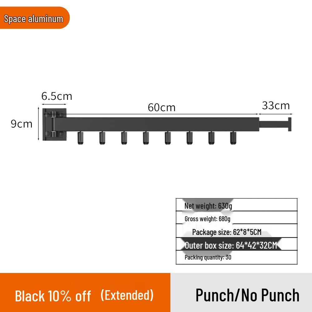 Invisible No-Drill Folding Balcony Clothes Rack & Drying Rod