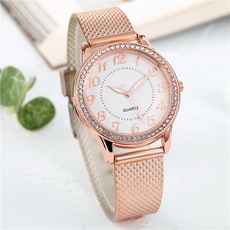 Ladies Silver Gold Rose Gold Luminous Quartz Watch With Stainless Steel Buckle For Women