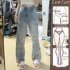 American Blue Star Women's Summer Loose Straight-Leg Jeans - Versatile, Comfortable, Slimming for Pear-Shaped Bodies