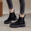 Fashion Chelsea Boots Chunky Boots Women Winter Shoes Cow Suede Ankle Boots Black Female Autumn Fashion Platform Booties