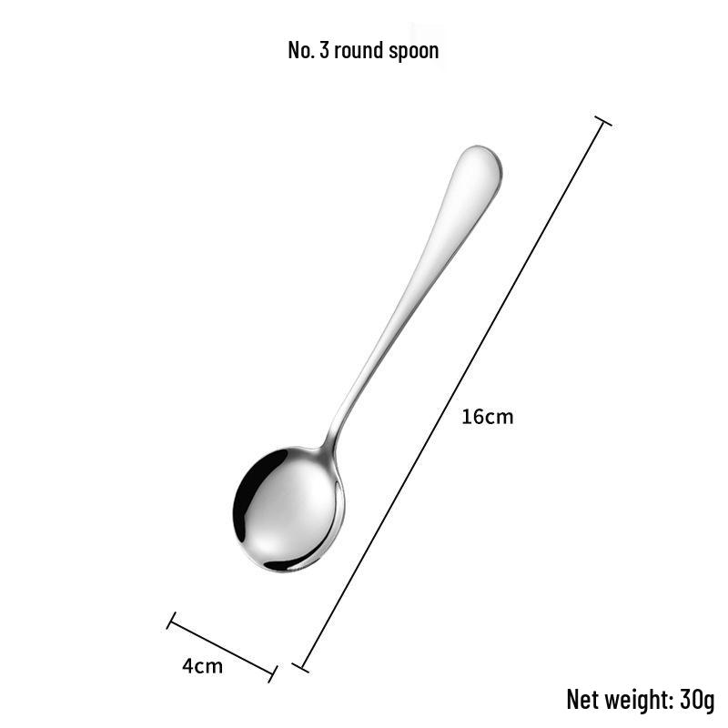 1010 Stainless Steel Cutlery Set: Long-Handle Fork, Soup & Dessert Spoon