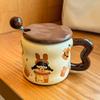 Hochwertige Keramiktasse mit Deckel Freundin Souvenir Geschenk für Mädchen Geburtstagsgeschenk praktische Keramiktasse kreatives Geschenk