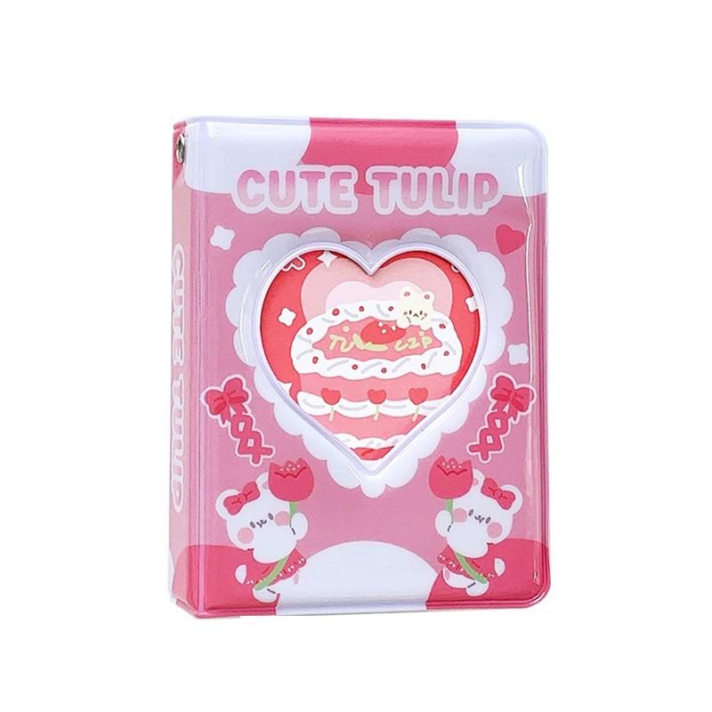 

INS Стиль 3-дюймовый фотоальбом Kawaii Heart Hollow Star Chasing Альбом Корейская коллекция Книга Изысканное украшение дома 40 сеток 40 slots розовый