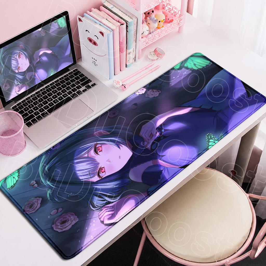 Laptop Gaming Keyboard Desktop Mat Hololive Kawaii Uruha Rushia Anime Mousepad Large Office Cabinet Carpet PC Rubber Accessories