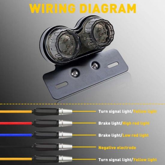 Motocycle Taillight Integrate LED Brake Turn Signal Lamp Plate w/License Bracket