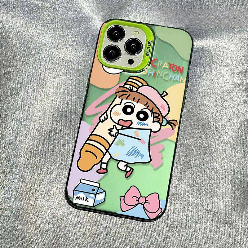 Applicable to Apple 11/11 colored silver mobile phone case Huawei OPPO Xiaomi vivo new fun crayon Xiaokui anti-drop