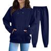 Women's Solid Color Sweatshirt Set (sweatshirt + Sweatpants)
