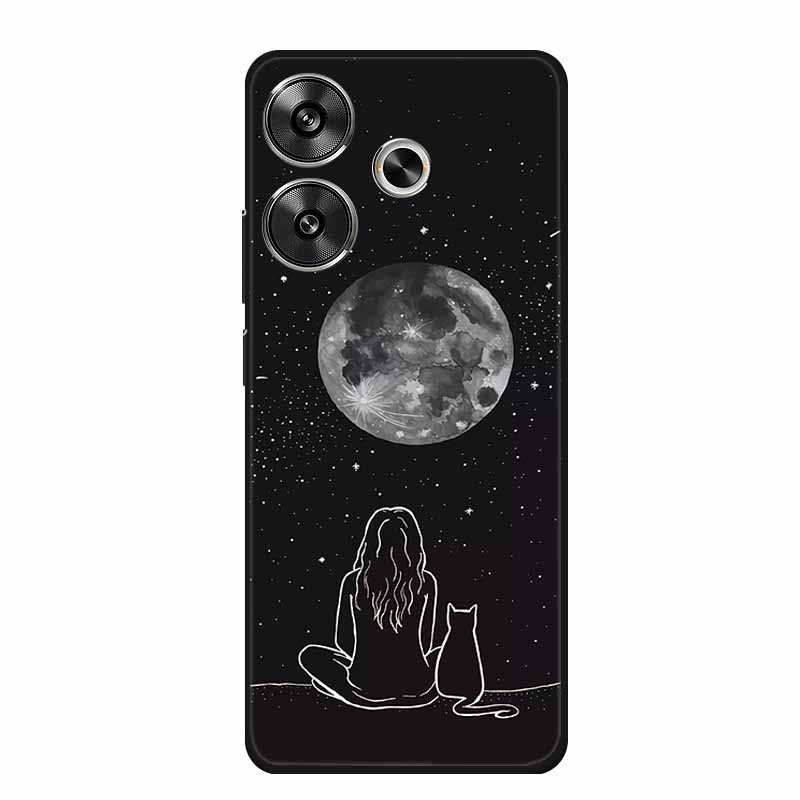 6.79" For Poco M6 4G Case POCOM6 Phone Cover Black Silicone Soft Back Cover Case For Xiaomi Poco M6 4G Case M 6 Protective Coque