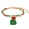 European and American Cartoon Christmas Woven Bracelet Christmas Alloy Pendant Beaded Gift Adjustable Jewelry