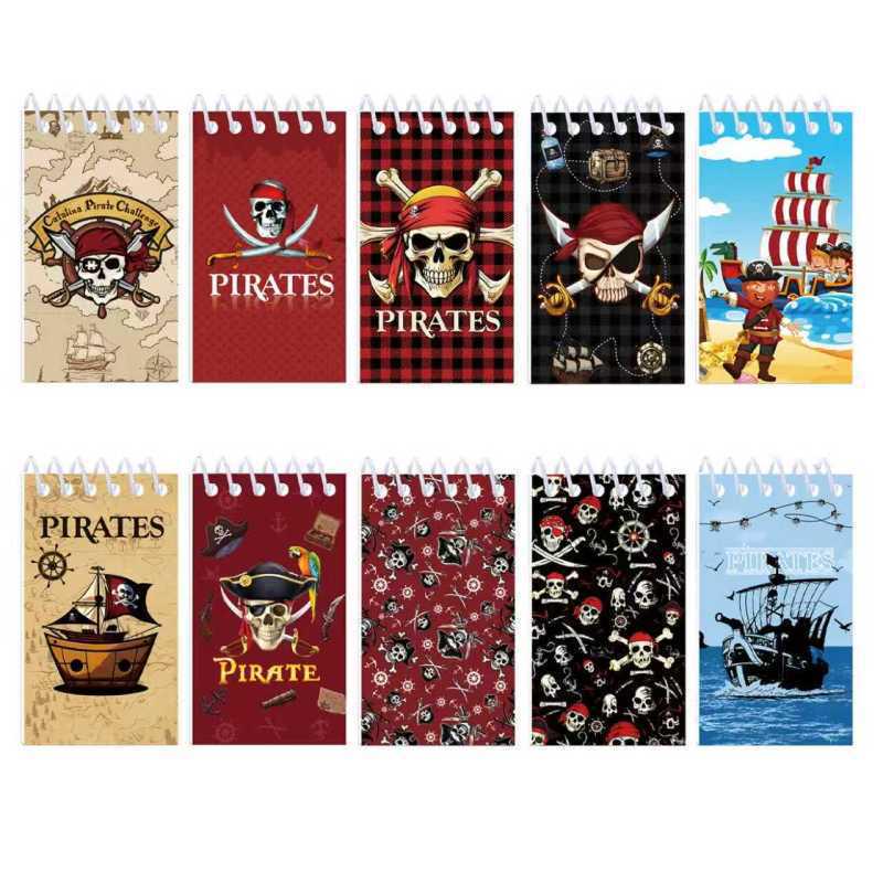 Pirate Ship Birthday Party Tableware Set with Tablecloth, Banner, and Flags.