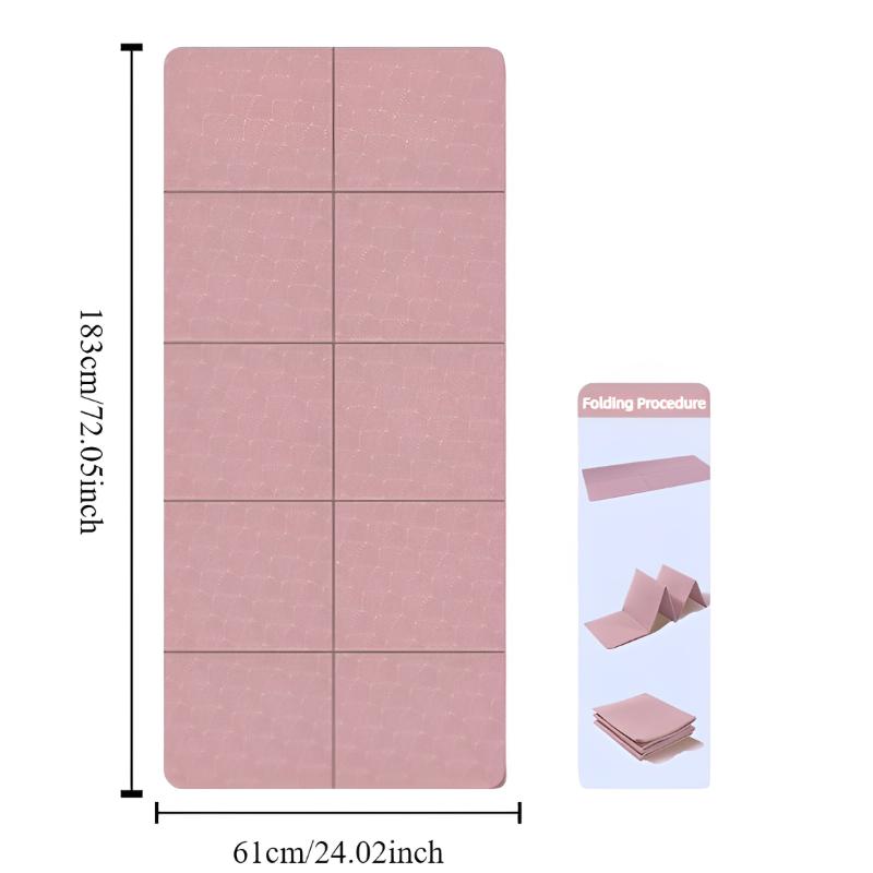 

Foldable Yoga Mat Mute Eco Friendly Folding Travel Fitness Exercise Double Sided Non-Slip For Pilates & Floor Workouts Dance