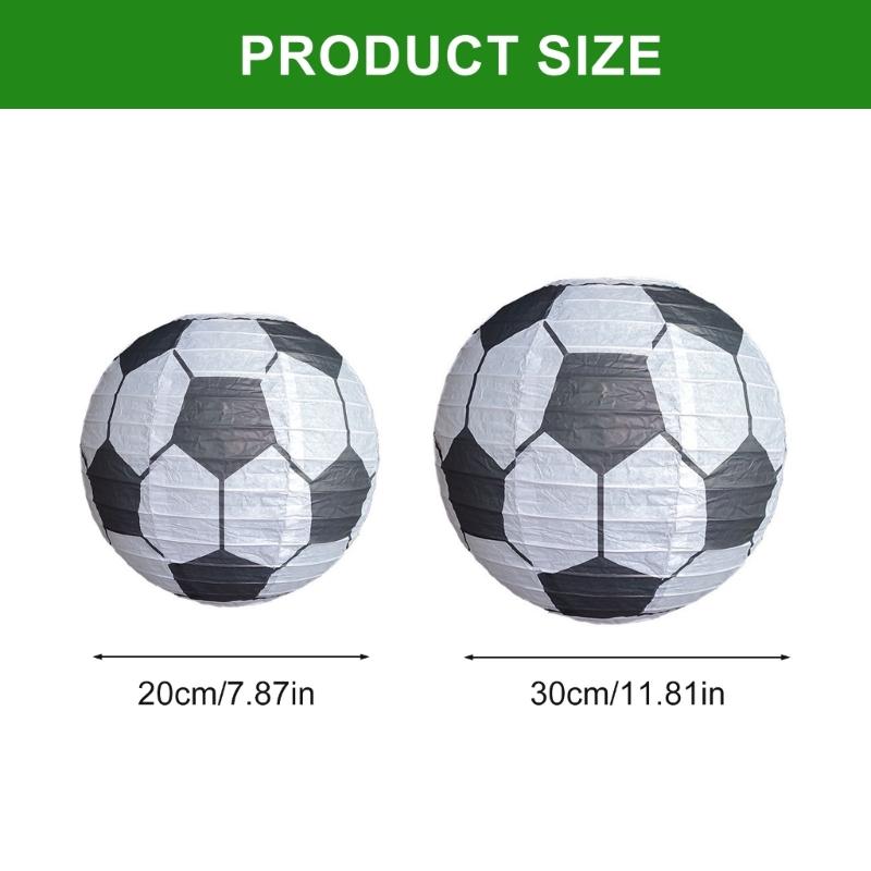 8 Pieces Soccer Ball Shaped Lanterns Multicolors Hanging Decoration for Baby Showers and Sports Event Party Supplies