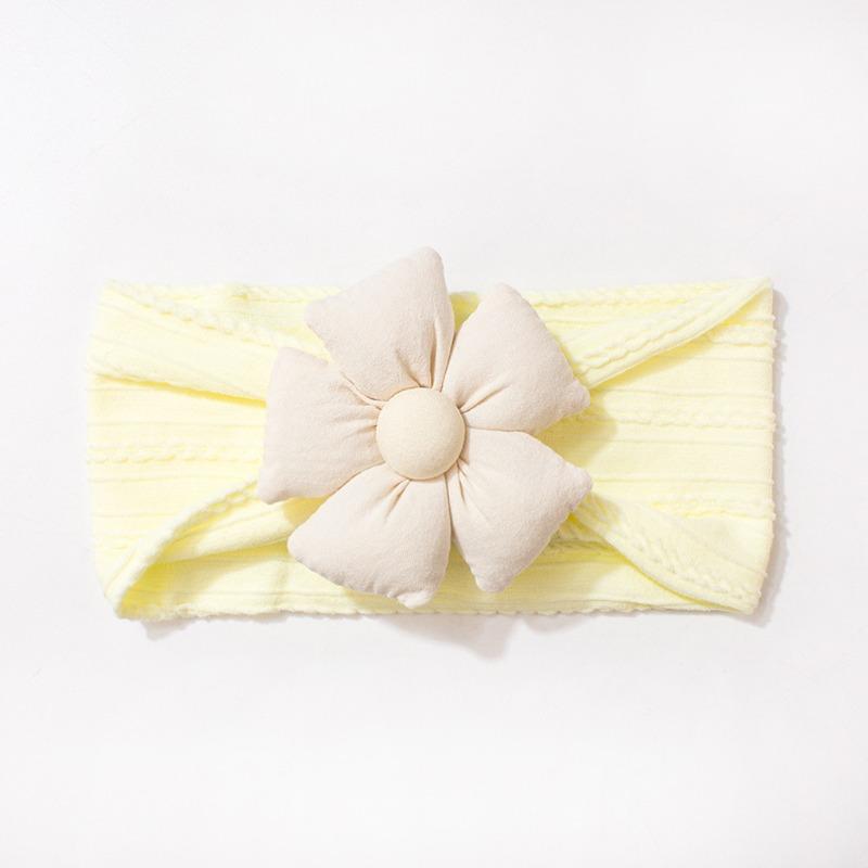 New solid color jacquard children's headband, cute five-petaled flower baby headscarf, thin soft baby hair accessories