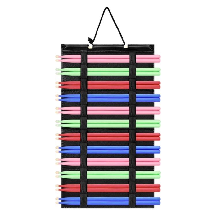 Hanging Drumstick Storage Bag Holds Up To 12 Pairs Drumstick, Easy Access Foldable Drumstick Organizers for Musicians