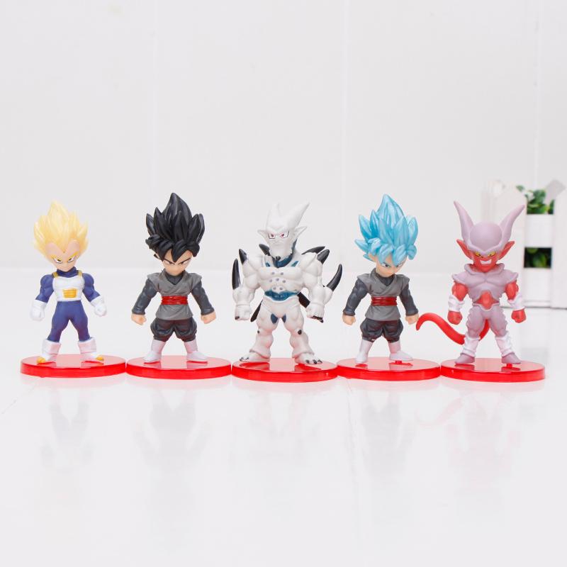 21pcs/set 7cm Z Super Saiyan Goku Black Blue Hair Vegetto  PVC Action Figure Toy
