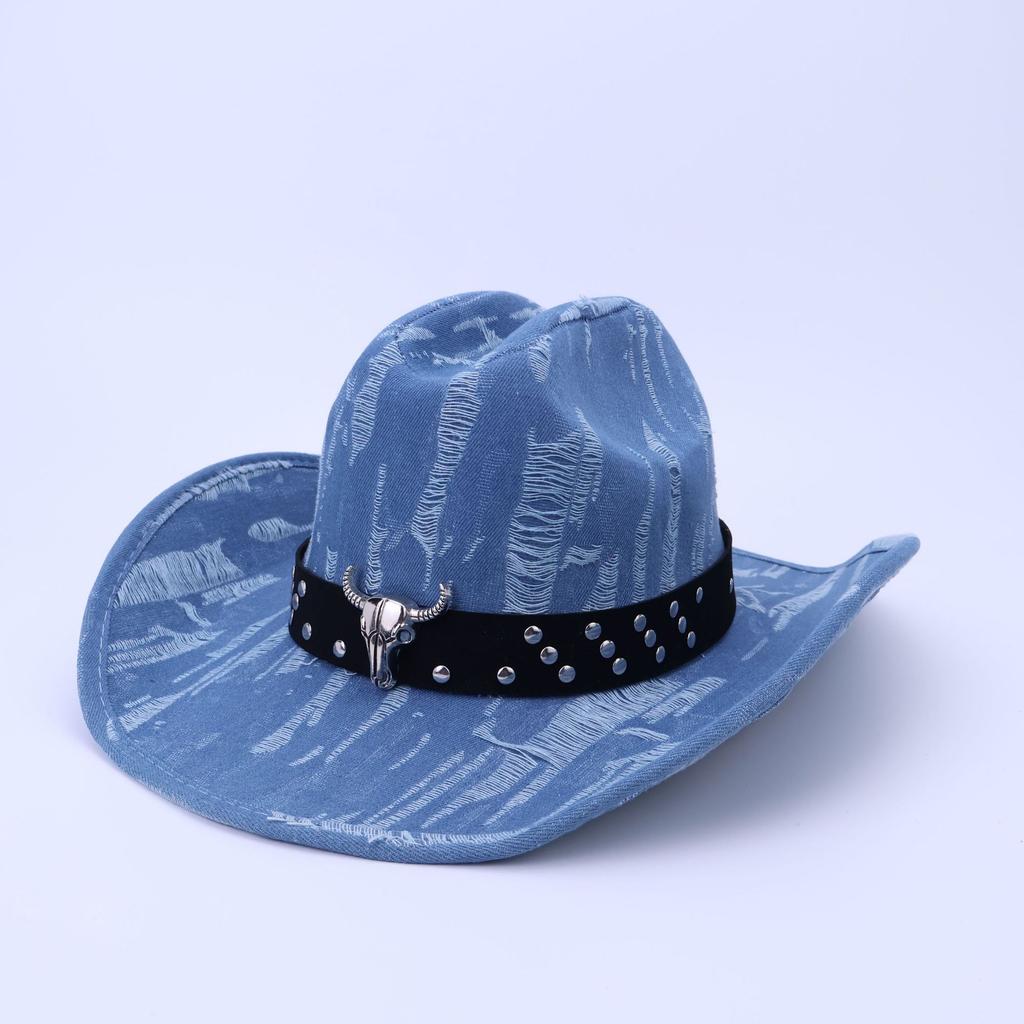 Popular European and American retro washed western cowboy hat men's and women's fashion jazz hat sunshade top hat