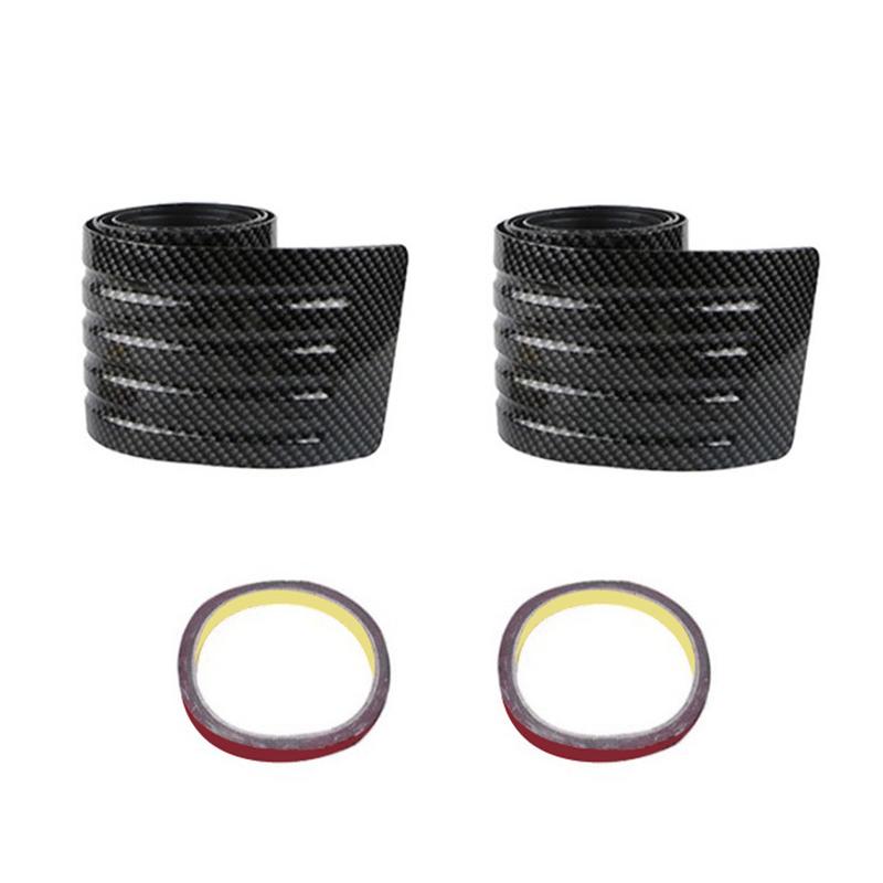 90cm Trunk Protector Strip Set 2pcs Carbon Fiber Black Rubber Anti-Collision Guard for Car Rear Bumper Loading