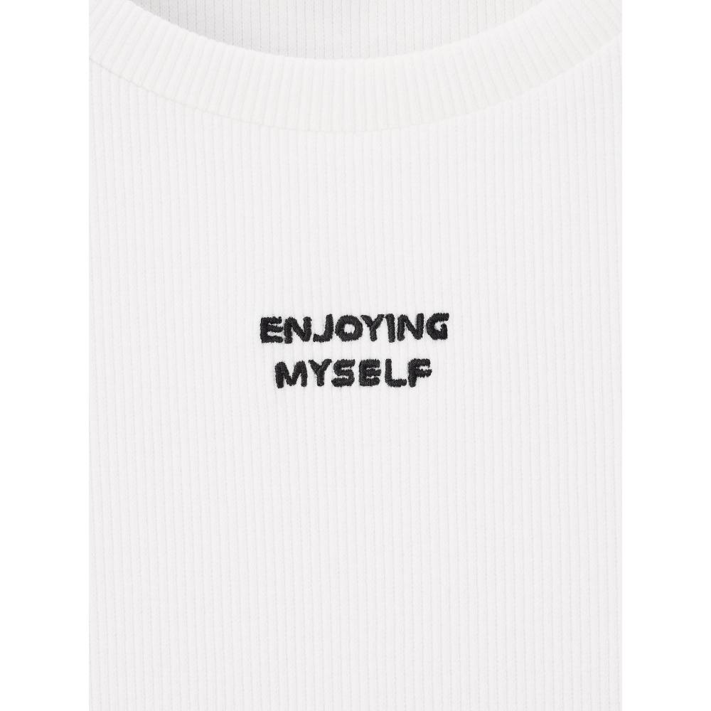 GU by Uniqlo Girls Rib Crop Logo T Jr