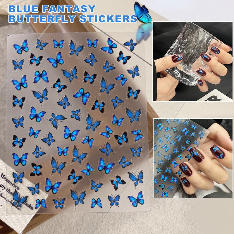 

Dreamy Blue Butterfly Nail Art Stickers - Fairy High-End Style