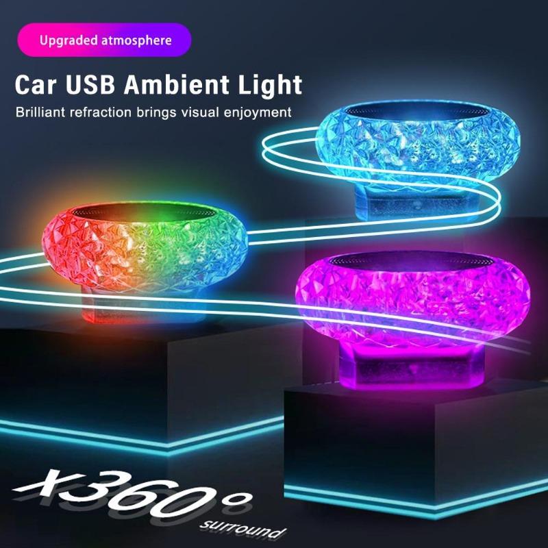 1pc Car USB Atmosphere Lights, Portable Mini LED Atmosphere Lamps, Car Interior Decoration