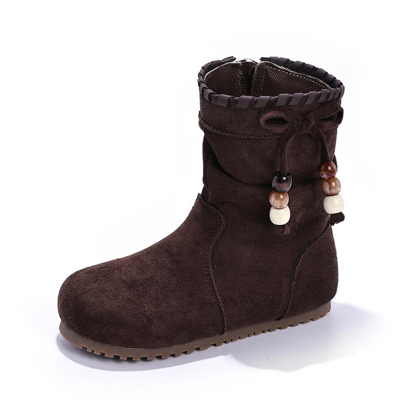 

Autumn New Flat Bottom Bead Strap Short Boots Soft Sole Fashion Sanding Girls Short Boots 26