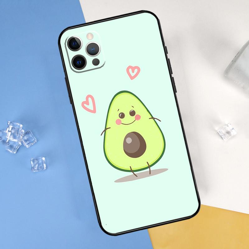 Cartoon Avocado Phone Case For iPhone 16 Pro Max 13 12 Mini 11 14 15 Pro Max XR 16 15 Plus 16e Cover Shell