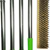 Stainless Steel Wire Brush Long Handle Hard Bristles Scrubber Floor Scrub Brush Cleaning Tools For Concrete Floor Tile Deck