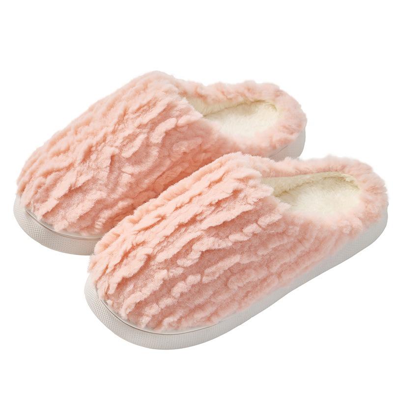 New simple non-slip cotton slippers women's autumn and winter parent-child indoor home children's plush slippers men