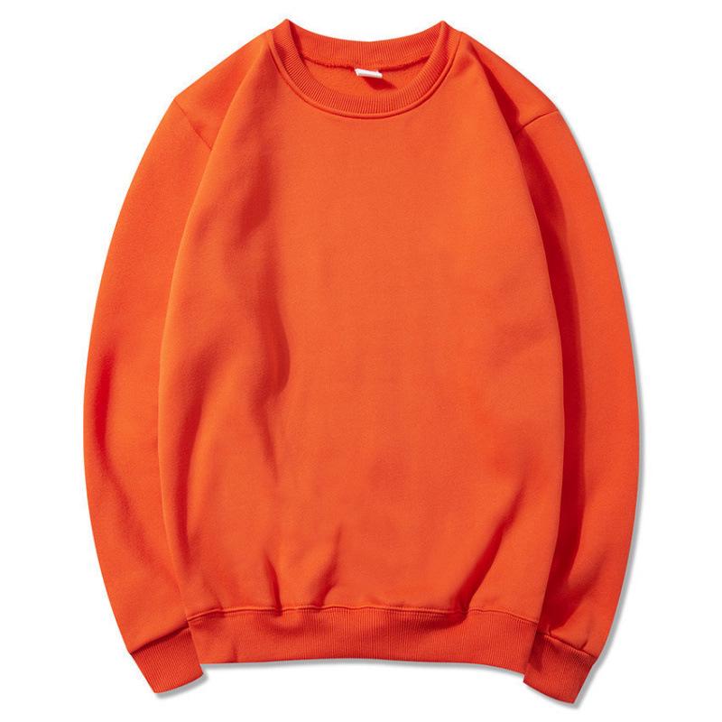 

Unisex Casual Sports Hip Hop Pullover - Solid Color, Long Sleeve, Plus Velvet, Couple Style XXL оранжевый