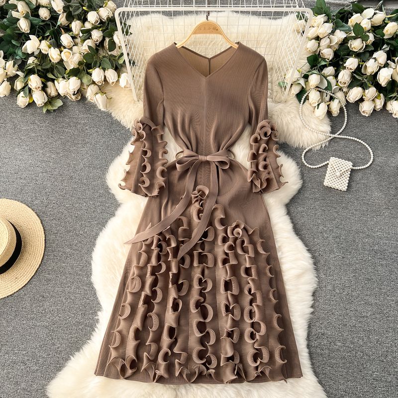 Design Three-Dimensional Ruffles Niche Style Exquisite Dress