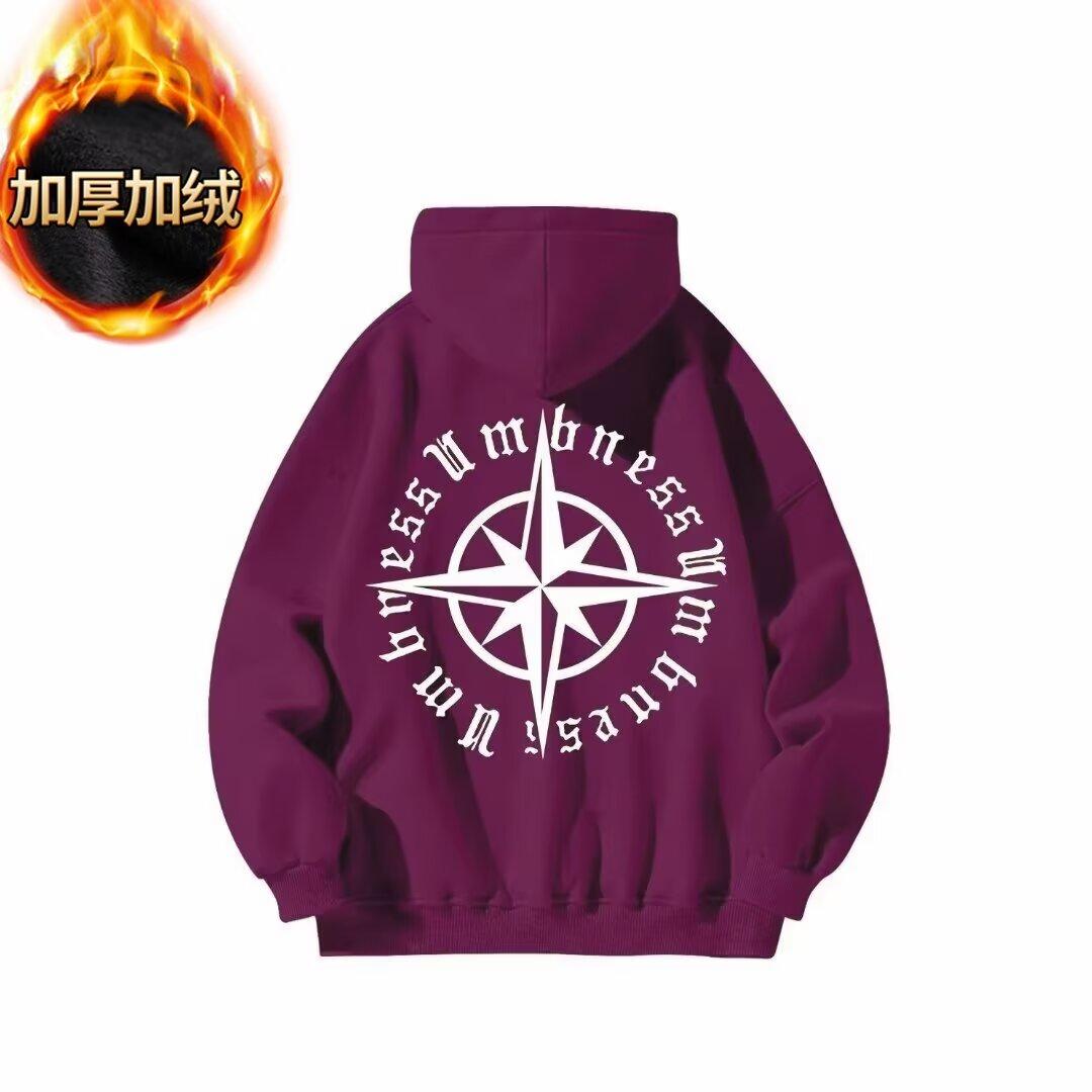 

Ретро-свитер в стиле Гонконга, мужской свитер с капюшоном на весну и осень, американский тяжелый уличный стиль, модный бренд, мешковатое пальто 5XL розы красного