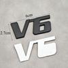 3D Metal Letter V6 Logo Car Rear Trunk Badge Emblem Sticker for Toyota Camry Corolla Rav4 Prado CHR Auto Decal Accessories DJ6