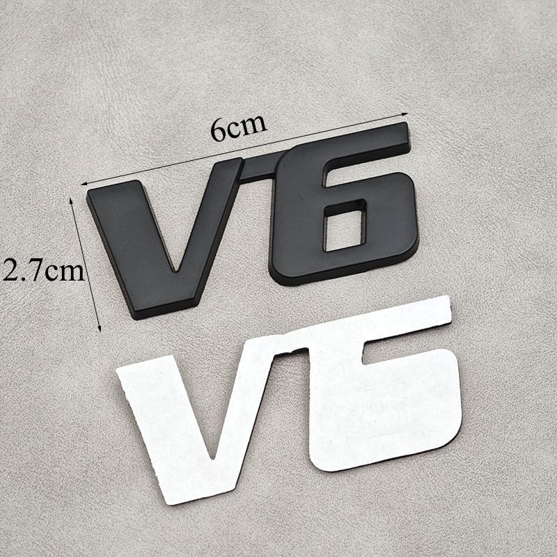3D Metal Letter V6 Logo Car Rear Trunk Badge Emblem Sticker for Toyota Camry Corolla Rav4 Prado CHR Auto Decal Accessories DJ6