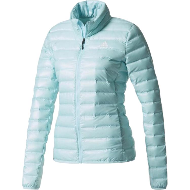 Adidas Varilite Удобная Мягкая Куртка Пуховик Женская Верхняя Одежда с Воротником-стойкой Однотонная BQ1990 S