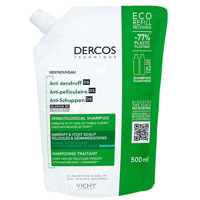 

Dercos Шампунь против перхоти для нормальных и жирных волос Ecorefill 500 мл
