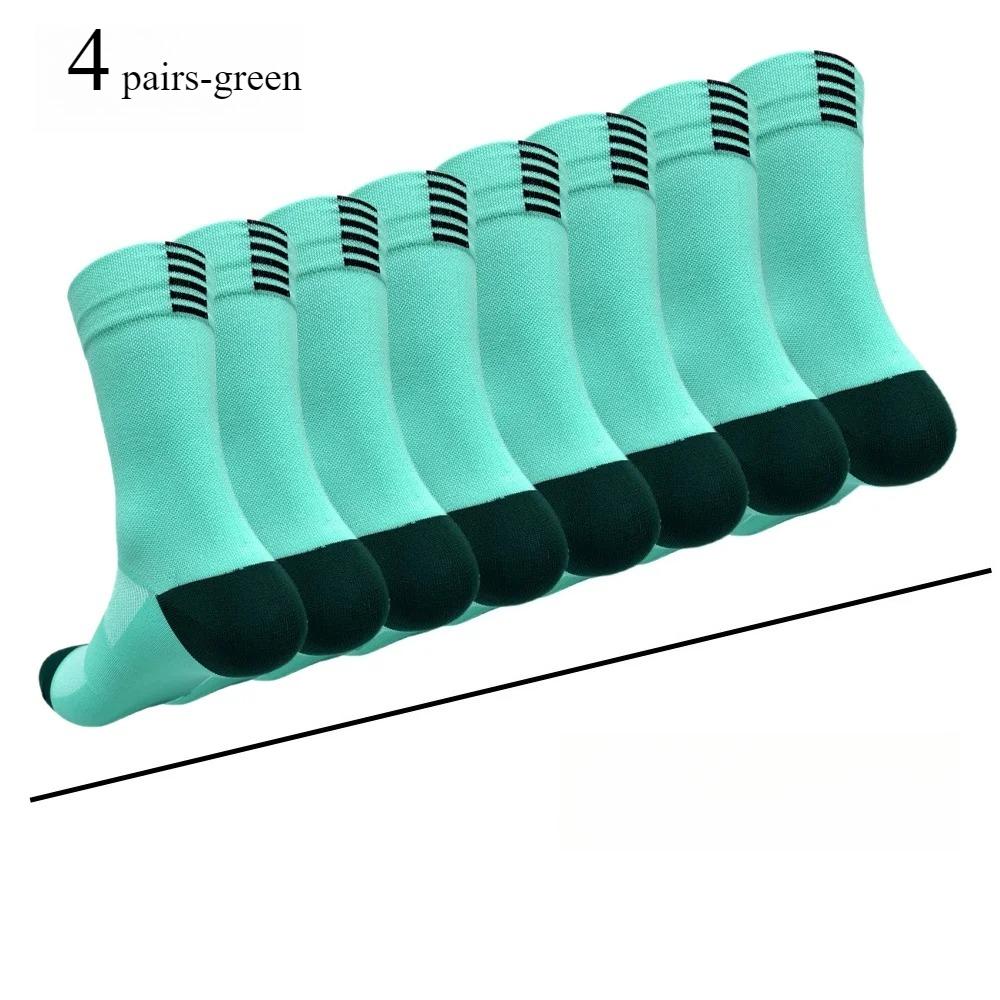

4 Pairs Cycling Socks Running Quick Dry Medium Cylinder Male And Women Sports Fitness In The Tube Solid Color one size