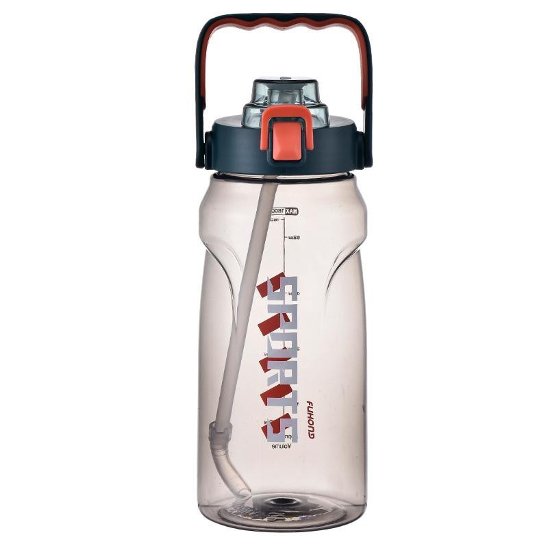 Water bottle large capacity plastic water cup men's and women's sports kettle 1000ml large out portable straw pc cup