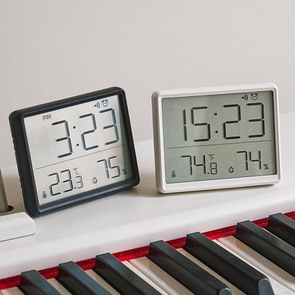 Magnetische Hängeuhr Großer LCD-Bildschirm Digitalanzeige Digitale Weckuhr Feuchtigkeitssensor Ultra dünne Küchenuhr Für den Heimgebrauch