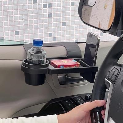 Multifunctional Car Door Organizer Box - Cup Holder & Phone Slot Hanging Storage Black