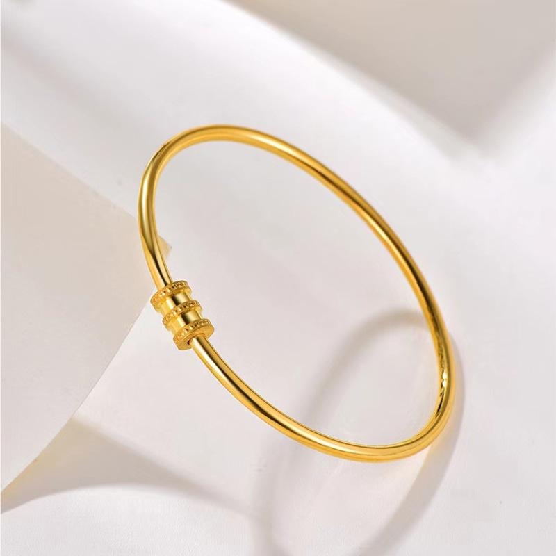 Hot-Selling Women's 2.8mm Sand Gold Openable Coil Bangle