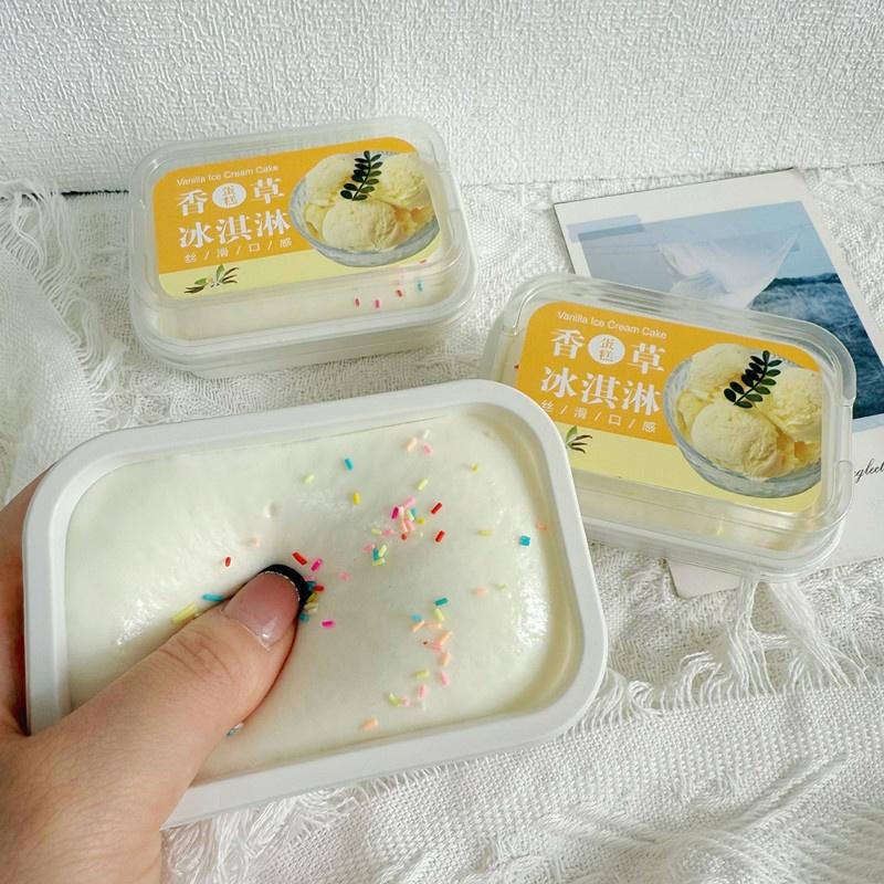 Squishy Simulated Ice Cream Cake Stress Relief Fidget Toy Slow Rising Soft Texture Sensory Toy for Kids Holiday Gift Adults