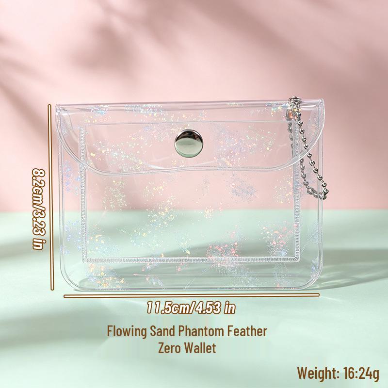 Japanese & Korean Style Snap Button PVC Mini Wallet: Cartoon Coin Purse, Portable Earphone & Key Case Pendant