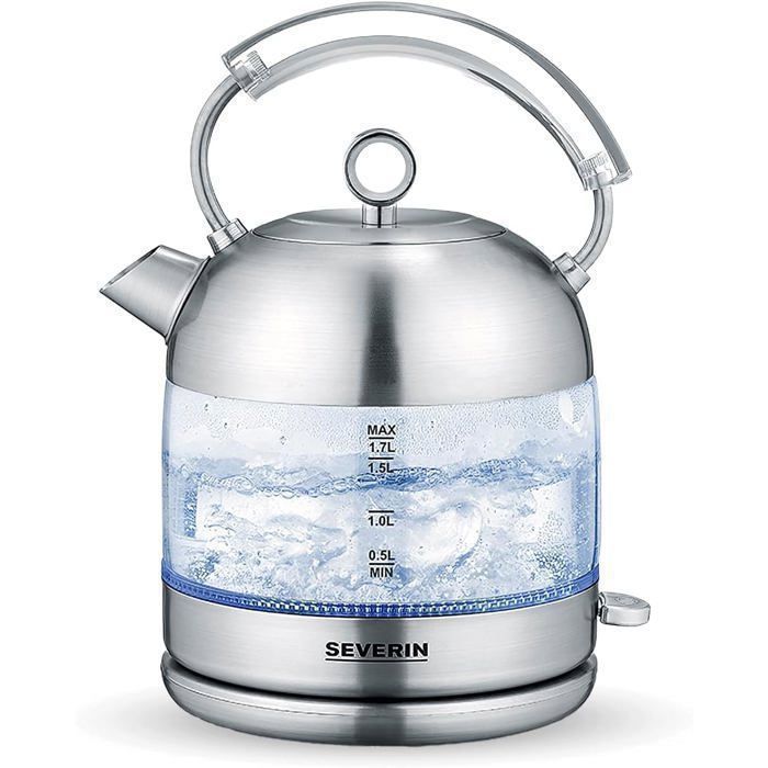 Severin wk 3459 bouilloire sans fil, sans bpa acier inoxydable contenance: 1.7 l