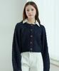 Vleti Round Cable Knit Cardigan (Navy)