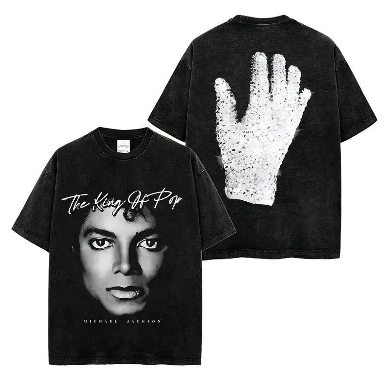 2026 New Movie Michael Jackson Graphic MJ Vintage Washed T Shirt Cotton Unisex Men‘s Women's T-Shirt Y2k Oversized Tee Fans Gift