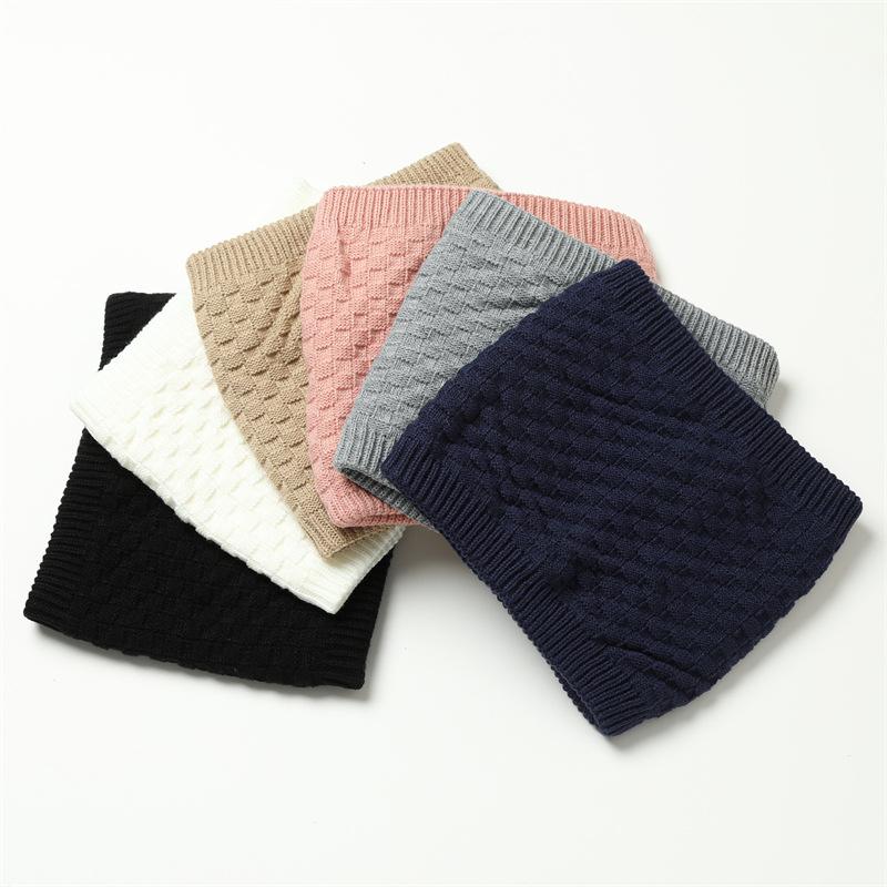 New Checkered Velvet Autumn Winter Scarf Men Women Warm Soft Neck Protection Head Cover Solid Color Knitted