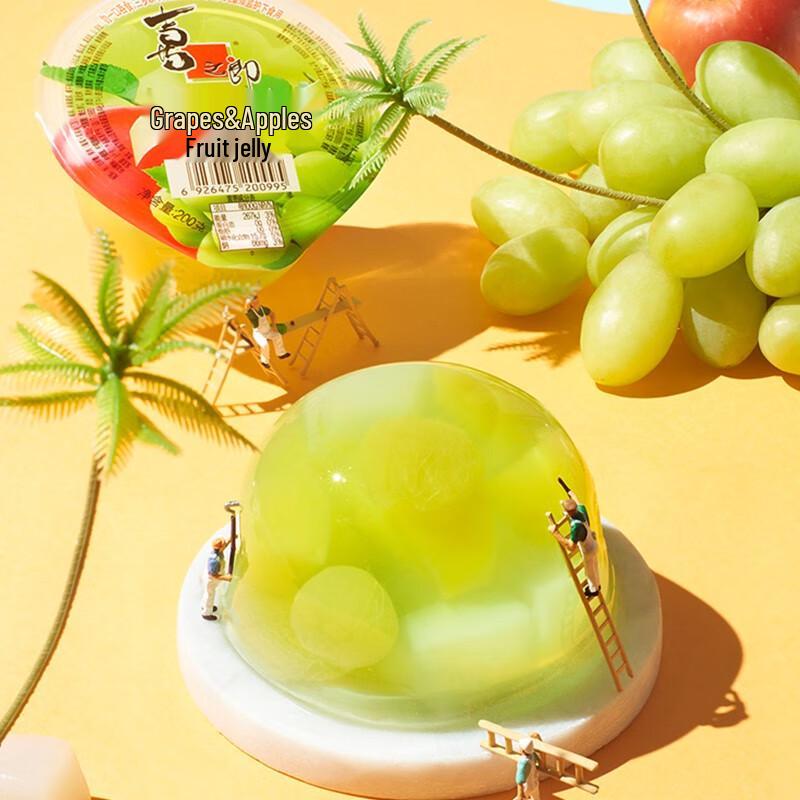 Xizhilang Grape & Apple Fruit Jelly 5-Cup Pack